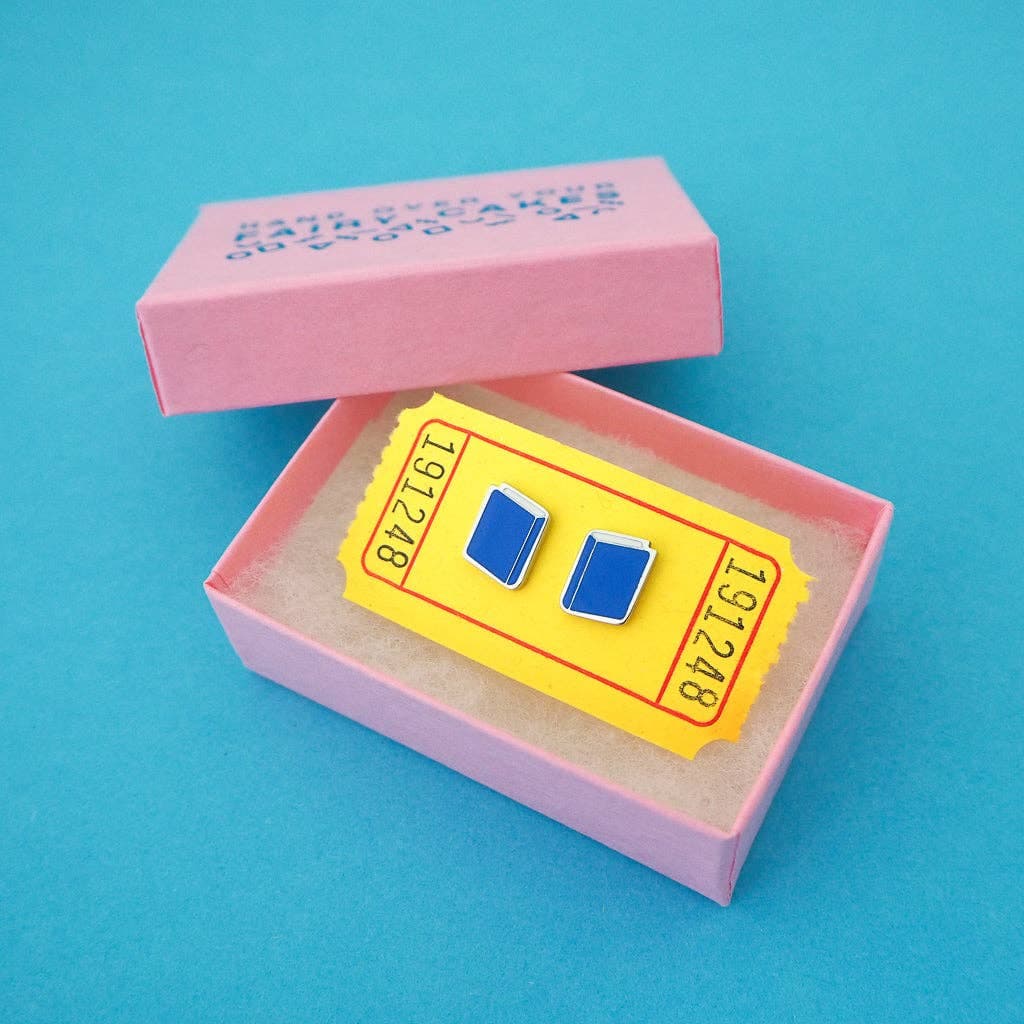 Book Stud Earrings by Hand Over Your Fairy Cakes