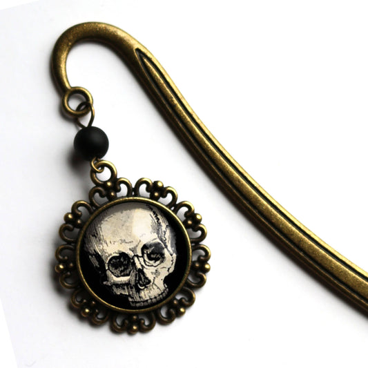 Human Skull Brass Bookmark by The Divine Iguana